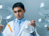 Man working in a bio tech lab